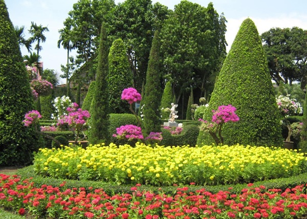 ดอกไม้ที่สวยงามสำหรับเตียงดอกไม้