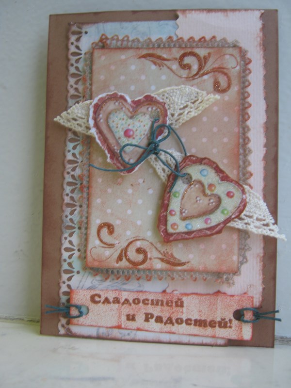 ทำด้วยมือ Valentine - scrapbooking, shebbie-chic, master class, photo วาเลนไทน์ scrapbooking ด้วยมือของคุณเองภาพถ่าย