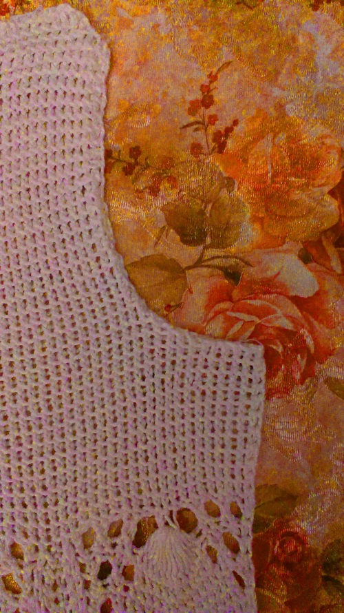 เสื้อฤดูร้อน Openwork "โรแมนติกของฤดูร้อน" ด้วยเข็มถัก