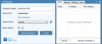 โปรแกรม Mhotspot