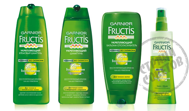ปริมาณ Garnier Fructis และการกู้คืน