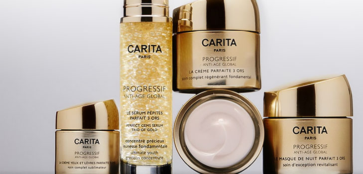 ความลับของเยาวชน: anti aging novelties Carita Trio ของทอง