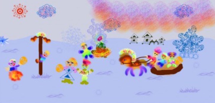 วิธีการวาด Shrovetide? วาดวันหยุดฤดูใบไม้ผลิกับเด็ก ๆ