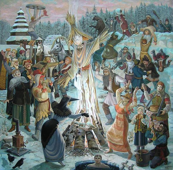 วิธีการวาด Shrovetide? วาดวันหยุดฤดูใบไม้ผลิกับเด็ก ๆ