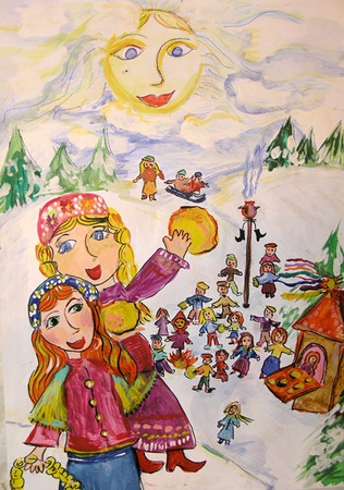 วิธีการวาด Shrovetide? วาดวันหยุดฤดูใบไม้ผลิกับเด็ก ๆ