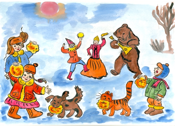 วิธีการวาด Shrovetide? วาดวันหยุดฤดูใบไม้ผลิกับเด็ก ๆ