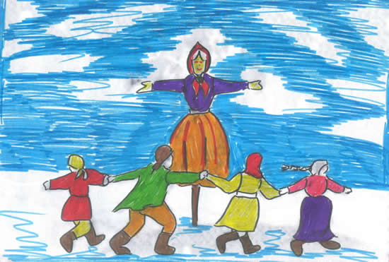 วิธีการวาด Shrovetide? วาดวันหยุดฤดูใบไม้ผลิกับเด็ก ๆ