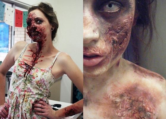ผีดิบ Makeover สำหรับวันฮาโลวีน: ภาพวิดีโอวิธีการทำมือของคุณเอง