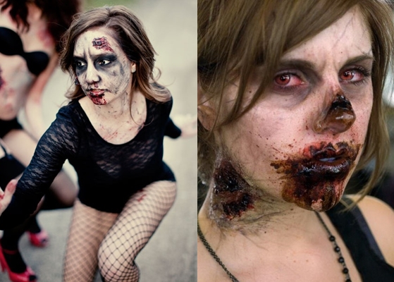 ผีดิบ Makeover สำหรับวันฮาโลวีน: ภาพวิดีโอวิธีการทำมือของคุณเอง